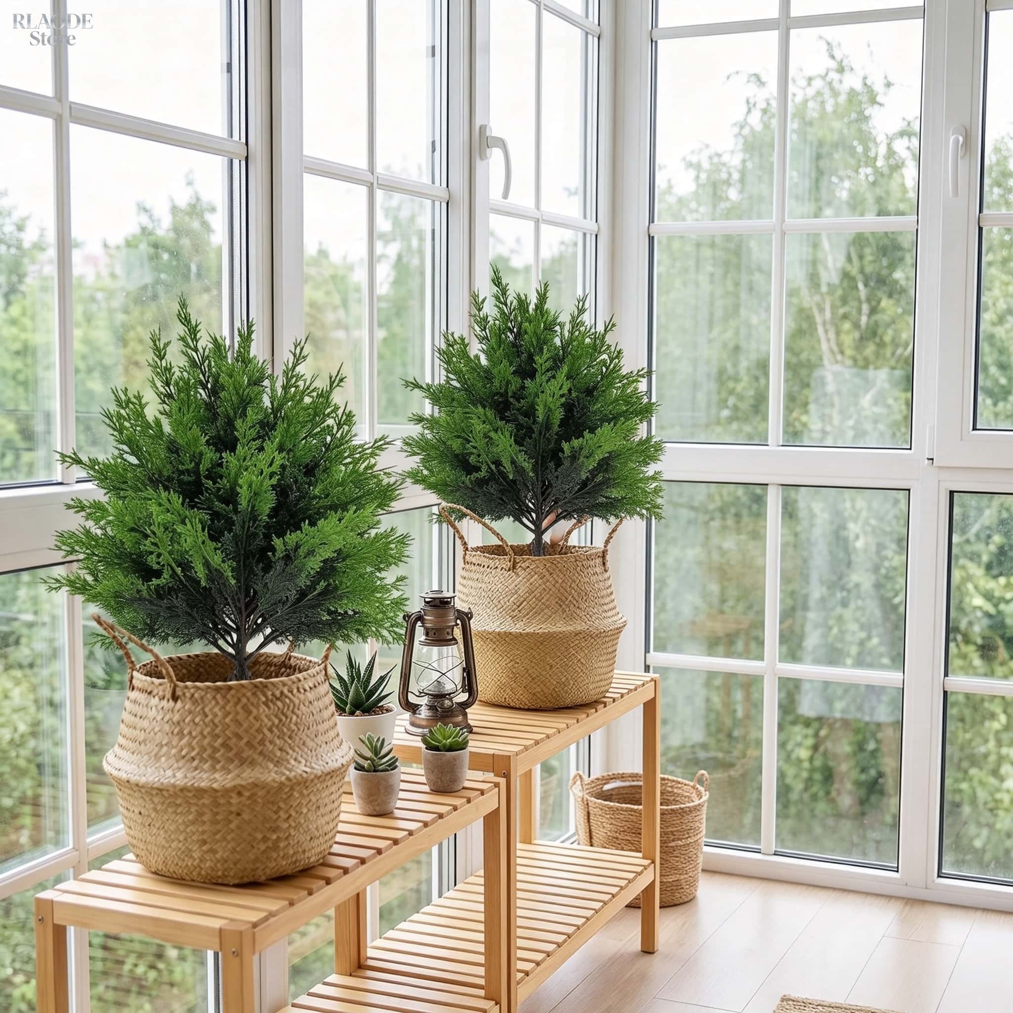 屋外用人工緑化物2個 - 高品質の大型球形松の木、地面用杭付 - Dracaena Marginata のレビューと価格